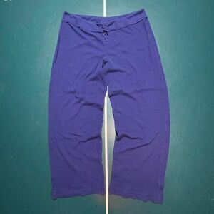 Navy blue waffle‎ knit baggy wide leg sweatpants size XL